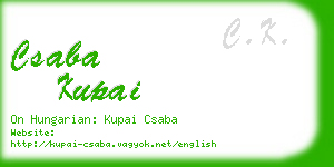 csaba kupai business card